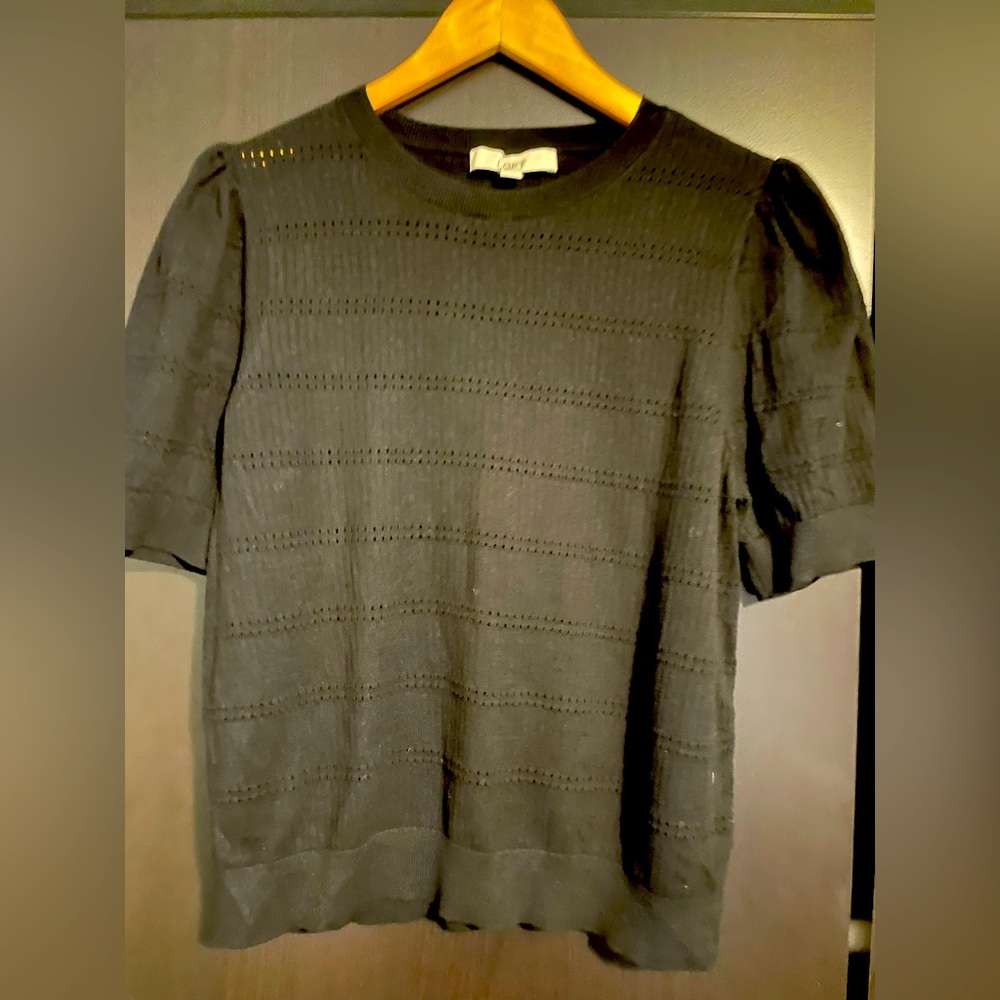LOFT - Women’s Black Short Sleeve Knit Top